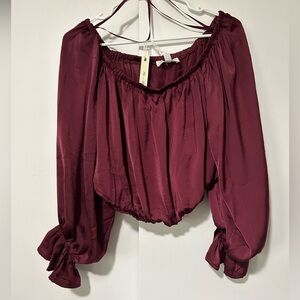 NWT Burgundy cropped top NanaMacs